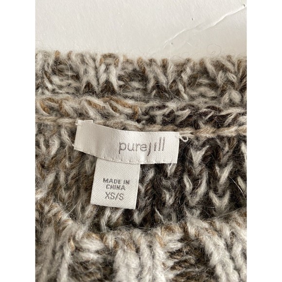 J Jill Pure Womens Size XS/S Poncho Tunic Sweater Chunky Knit Beige Melange - Picture 10 of 10